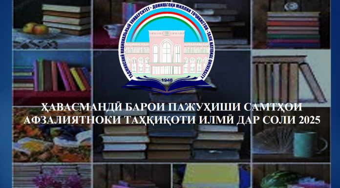 ҲАВАСМАНДӢ БАРОИ ПАЖУҲИШИ САМТҲОИ АФЗАЛИЯТНОКИ ТАҲҚИҚОТИ ИЛМӢ ДАР СОЛИ 2025